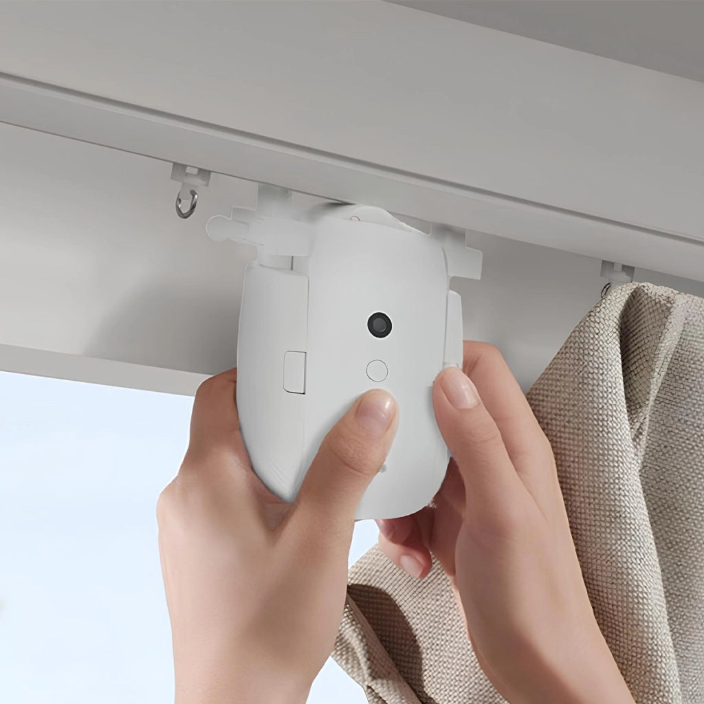 Motore per Tende Bluetooth Ricaricabile Compatibile con Binari e Guide a I / U Bianco Nedis