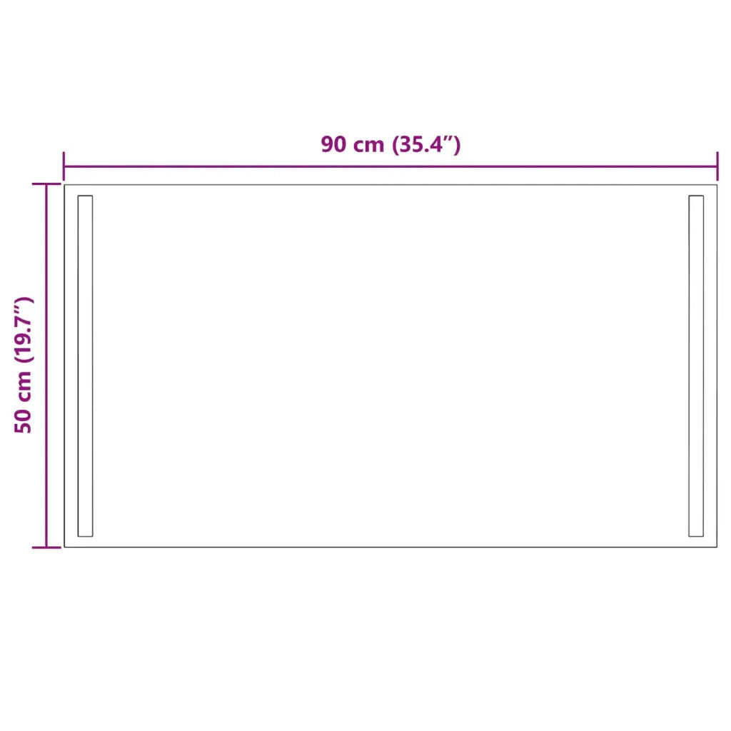 Specchio da bagno LED Trasparente 90 x 50 cm vetro temperato 42045801