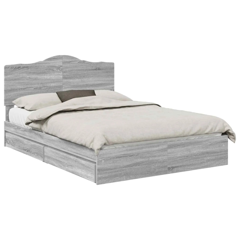 Letto con Contenitore con testiera Grigio Sonoma 160 x 200 cm 3413490