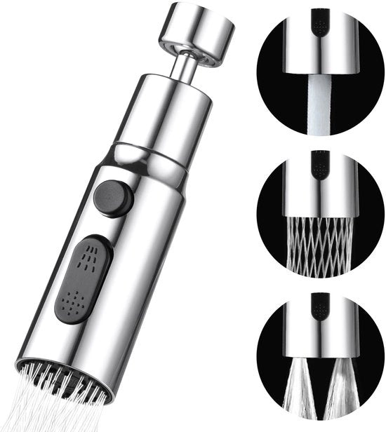 Sprogetto per rubinetto cucina 360° girevole con 3 posizioni - Sostituzione testa di geyser per rubinetto M24 (G1/2)
