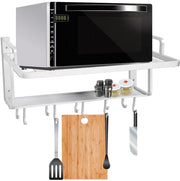 Organizzatore di Cucina a Parete con Magnetron - 10 Ganci - Lega di Alluminio - Cucina a Due Livelli