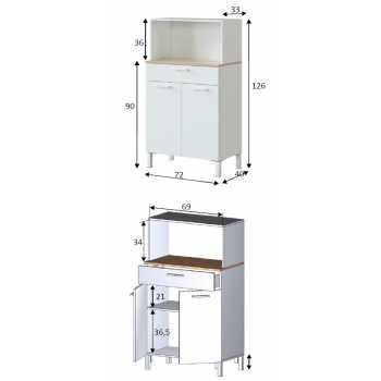 Armadio cucina 2 Ante Bianco Canadian