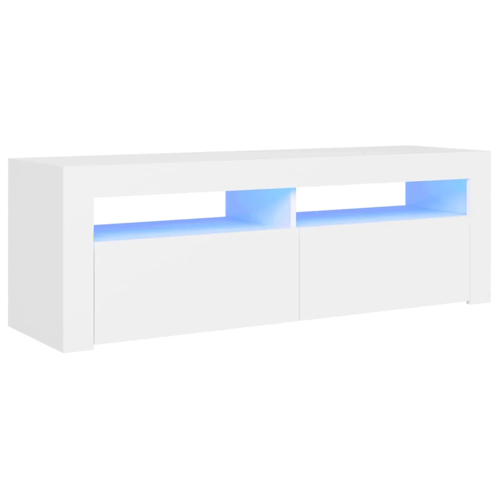 Mobile TV multimediale scaffale TV credenza mobile TV sala da pranzo soggiorno camera da letto con luci LED 120 x 35 x 40 cm bianco 02_0026517