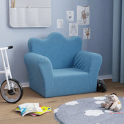 Divano per Bambini-Sofa-Divanetto Blu in Morbido Peluche 818296