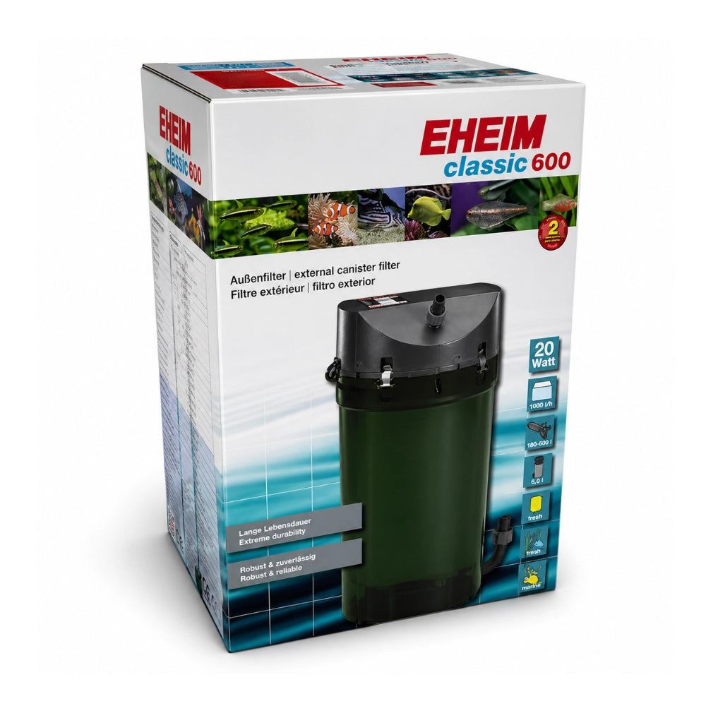 Eheim Classic 600 - Filtro Esterno 2217010 20w 1000 L/H per Acquari fino a 600L