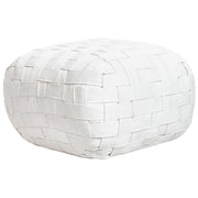Pouf da giardino in materiale sintetico bianco sporco 50 x 50 cm Pouf da esterno intrecciato a mano in stile Boho