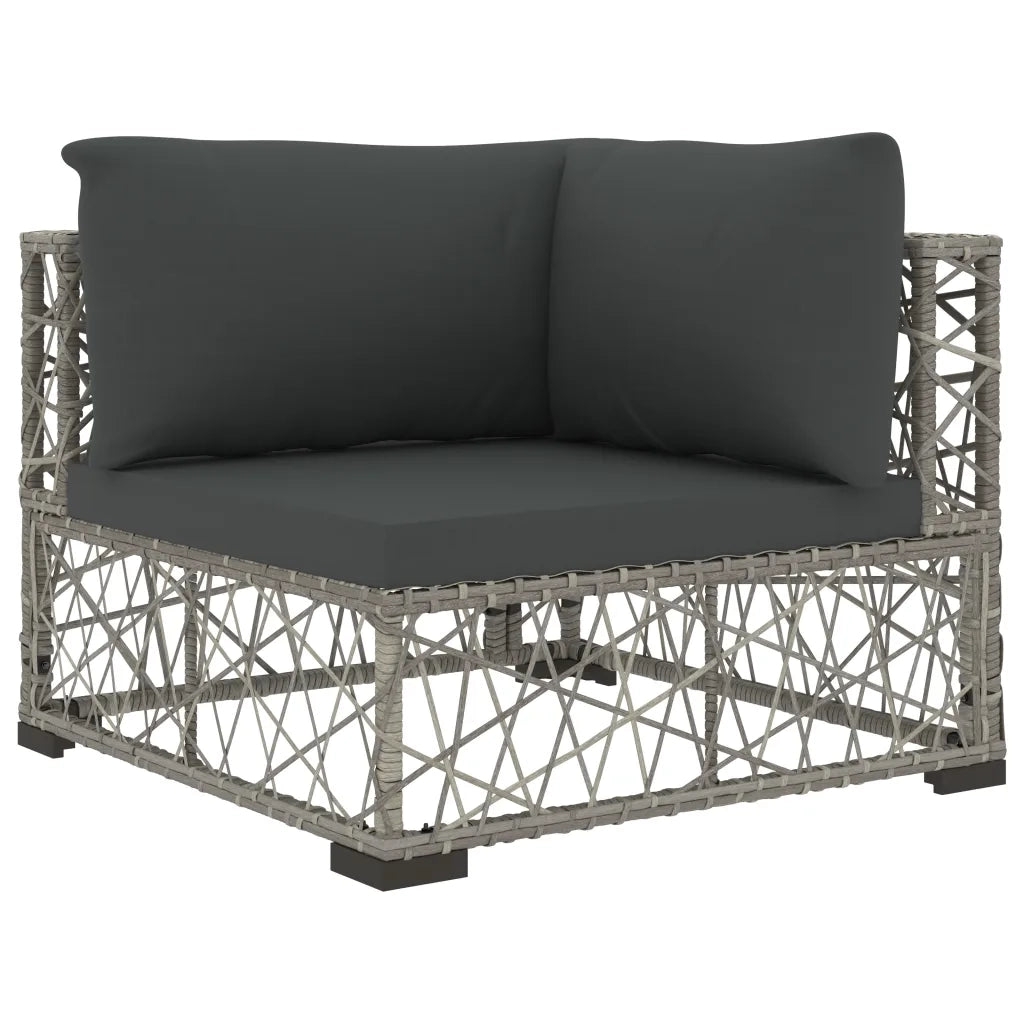 Set Divani da Giardino 6 pz con Cuscini in Polyrattan Grigio cod mxl 35924
