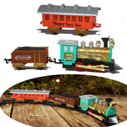 Trade Shop - Trenino Elettrico Di Natale Classico Con Luci E Suoni Diametro 60 Cm 11 Pz -