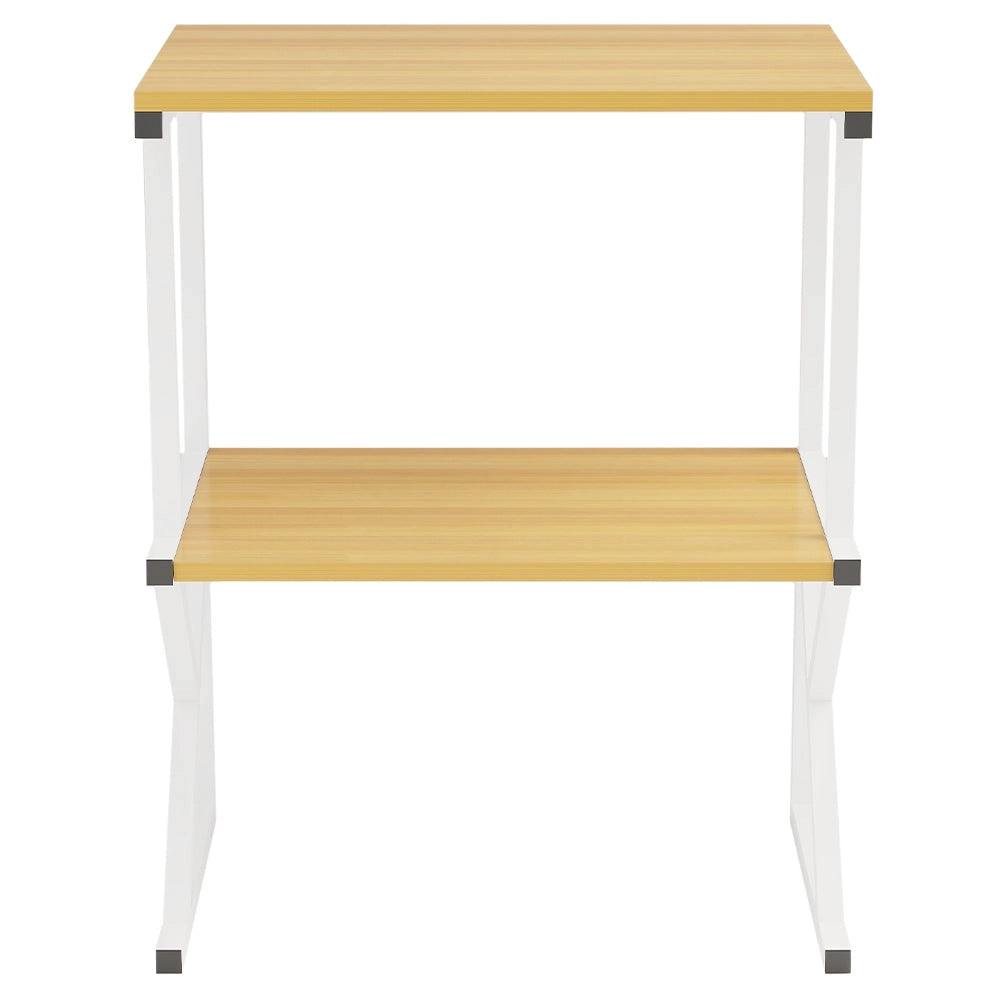 Scaffale da Scrivania Multiuso 3 Ripiani 54x37x69 cm per Stampante Ufficio in MDF Legno e Bianco