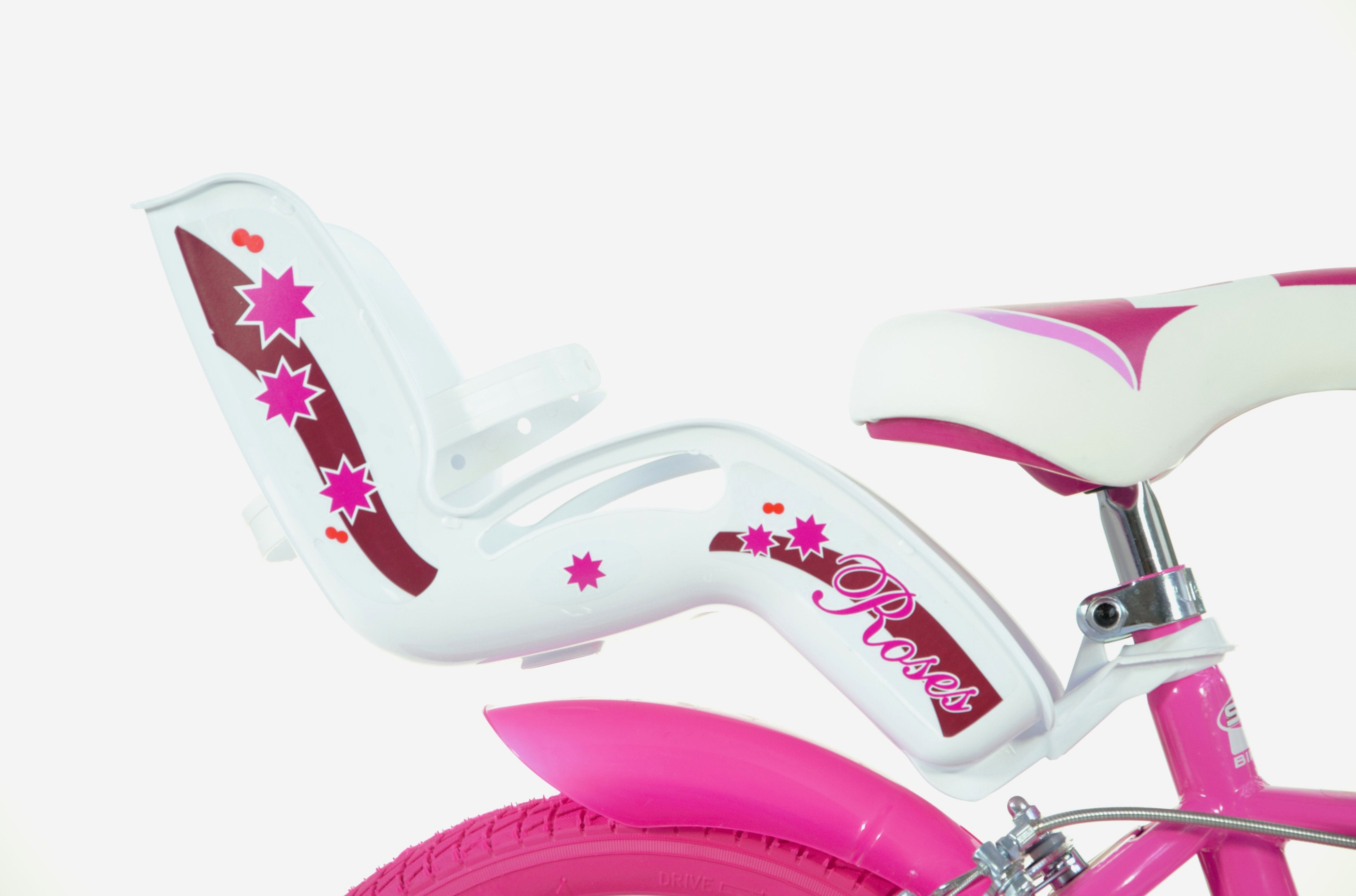 SCH ROSES 14", bicicletta per bambini, adatta ad etÃ  tra i 4 e i 6 anni, per altezza tra 100 e 120 cm, con cestino, c