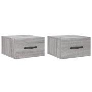 Set di 2 Comodini | Armadio da Notte | Mobiletto da notte a Muro Grigio Sonoma 35x35x20 cm