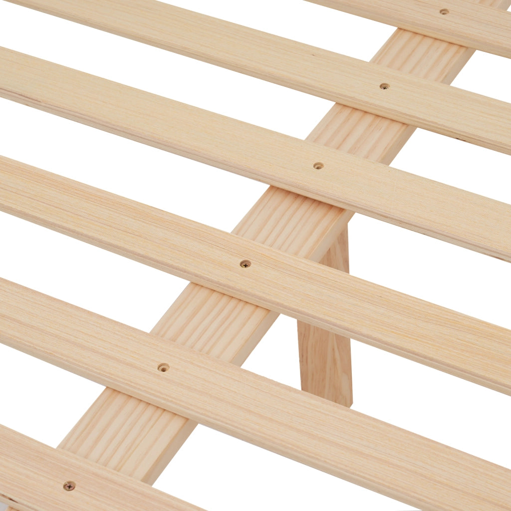 Letto Matrimoniale 140×200 cm con Testiera e Pediera; senza Materasso; in Legno Massello e MDF; Bianco Naturale