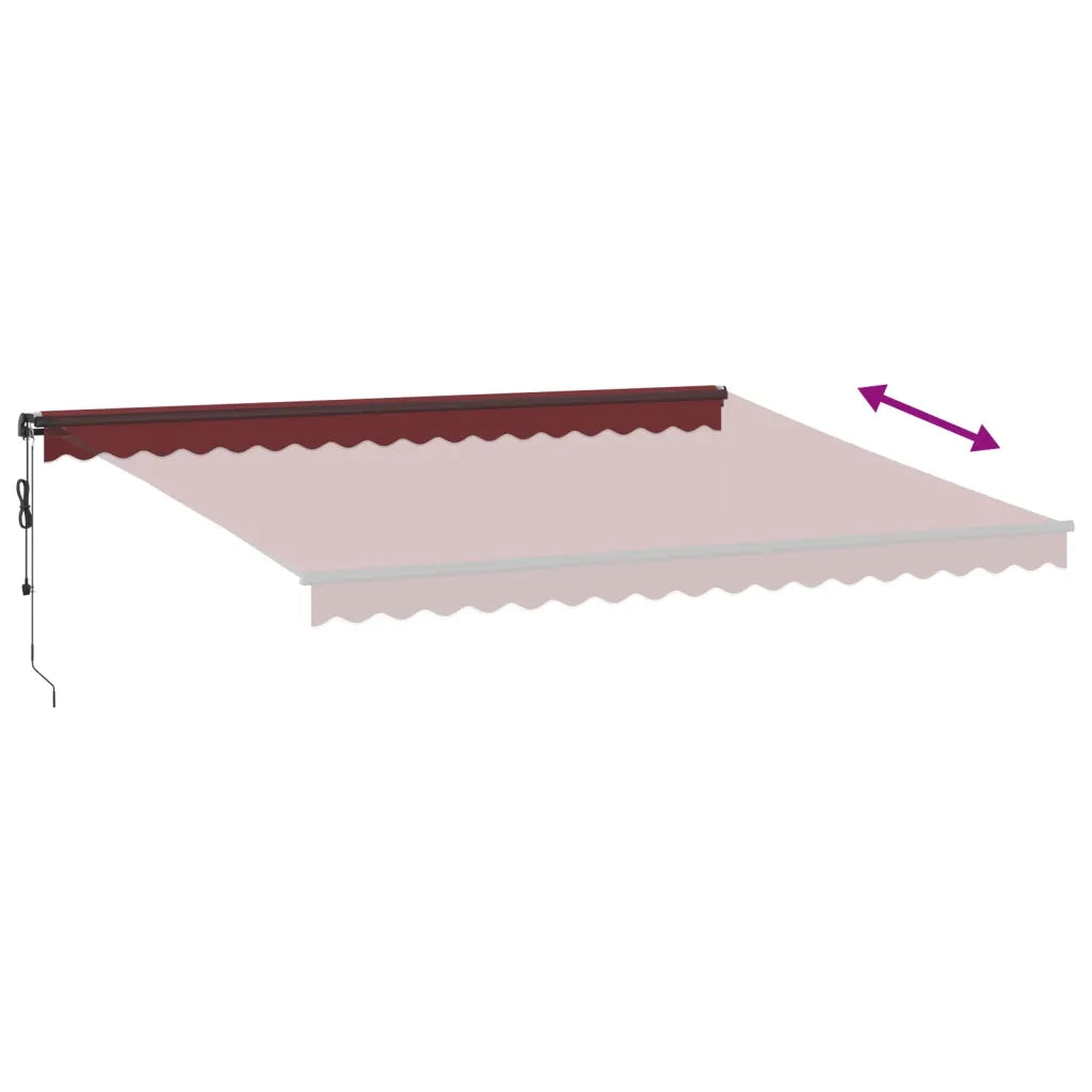 Tenda da Sole Retrattile Automatica con LED Bordò 450x350 cm 3215005