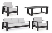 Set Salotto da Giardino Divano 2 Poltrone e Tavolino Baltic Antracite