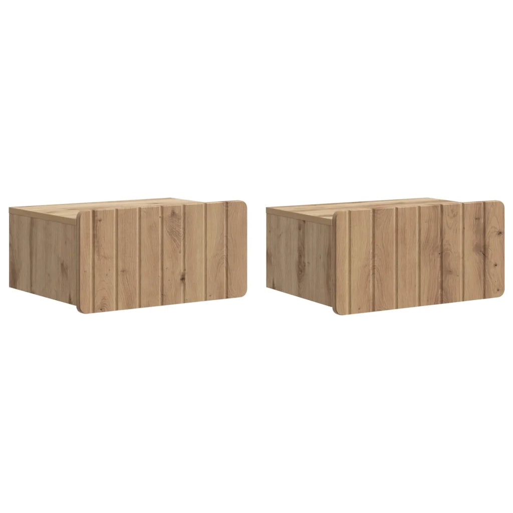 Mobiletto da notte a muro con cassetto 2 pcs Rovere Artigianale 898294