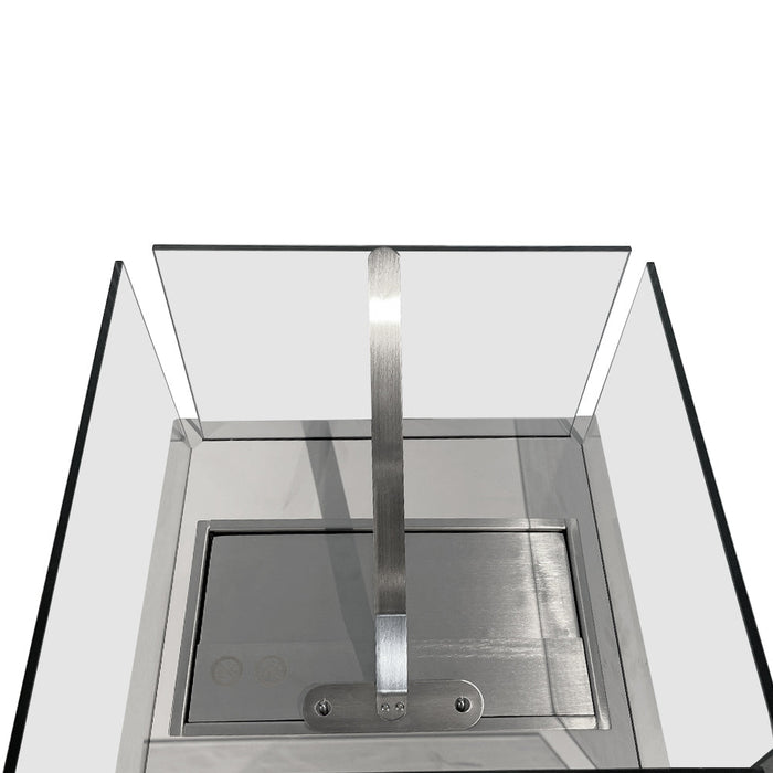 Camino a Bioetanolo da Pavimento 40x40x145 cm per Esterno Ischia Bianco