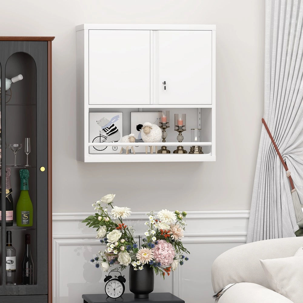 Armadio Metallico 2 Ante con Ripiani Regolabili ¨C MINIMAL ¨C Multiuso per Casa e Ufficio
