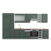 Cucina componibile Fame-Line Verde-oro rustico/Bianco 355 cm, PL Rovere Vicco