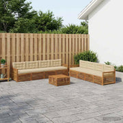 Set di divani da esterno 9 pz Naturale e Beige 3383181