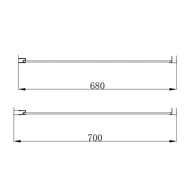 Lato Fisso Serigrafato 68-70x190h 6mm Cromato - Imperia