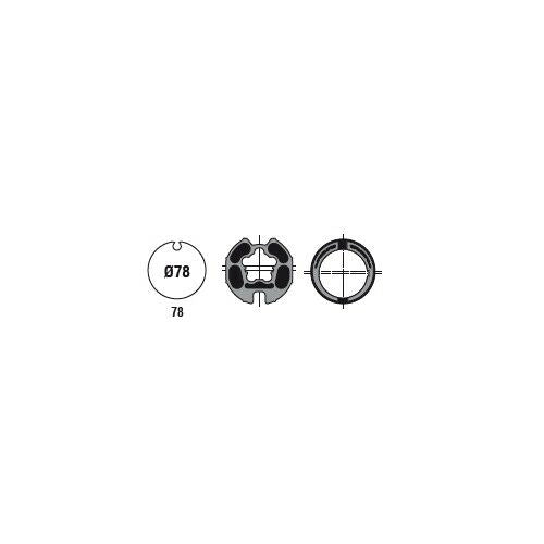 ADATTATORI PER TUBO ROTONDO CON OGIVA TONDA 14 MM 5PZ PER MOTORI Ø60 ASA 2205033
