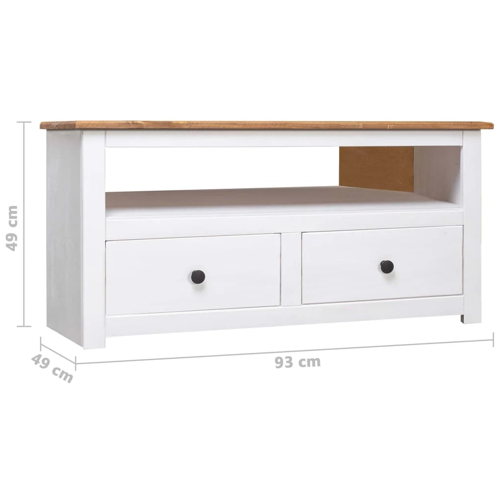 Mobile TV multimediale mensola TV credenza mobile TV sala da pranzo soggiorno angolo camera da letto 93 x 49 x 49 cm Pino assortimento Panama White 02_0027587