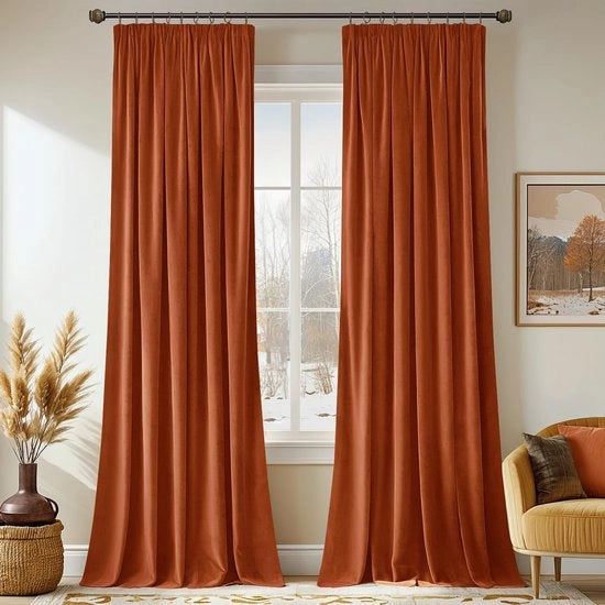 Set di tende in velluto - stile lussuoso - confezione da 2 - 140 cm larghezza - 225 cm altezza