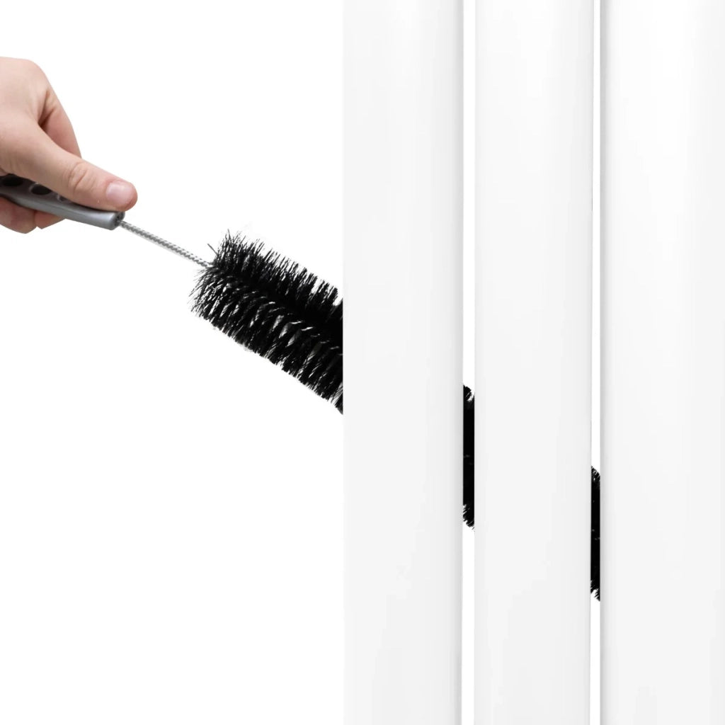 Radiatore e Valvole Cromate a Specchio Pannelli Ovali - 1800mm x 500mm - Bianco