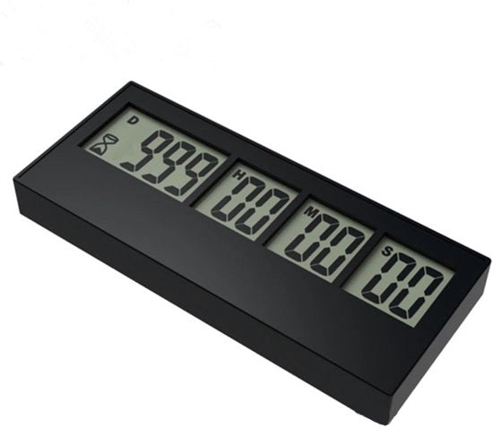 Orologio Digitale - Timer - Seguimento dei giorni importanti - 999 giorni configurabile - 112x47x13mm - Nero