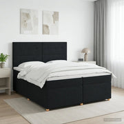 Letto box spring con materasso Nero 200 x 200 cm Tessuto 3453965