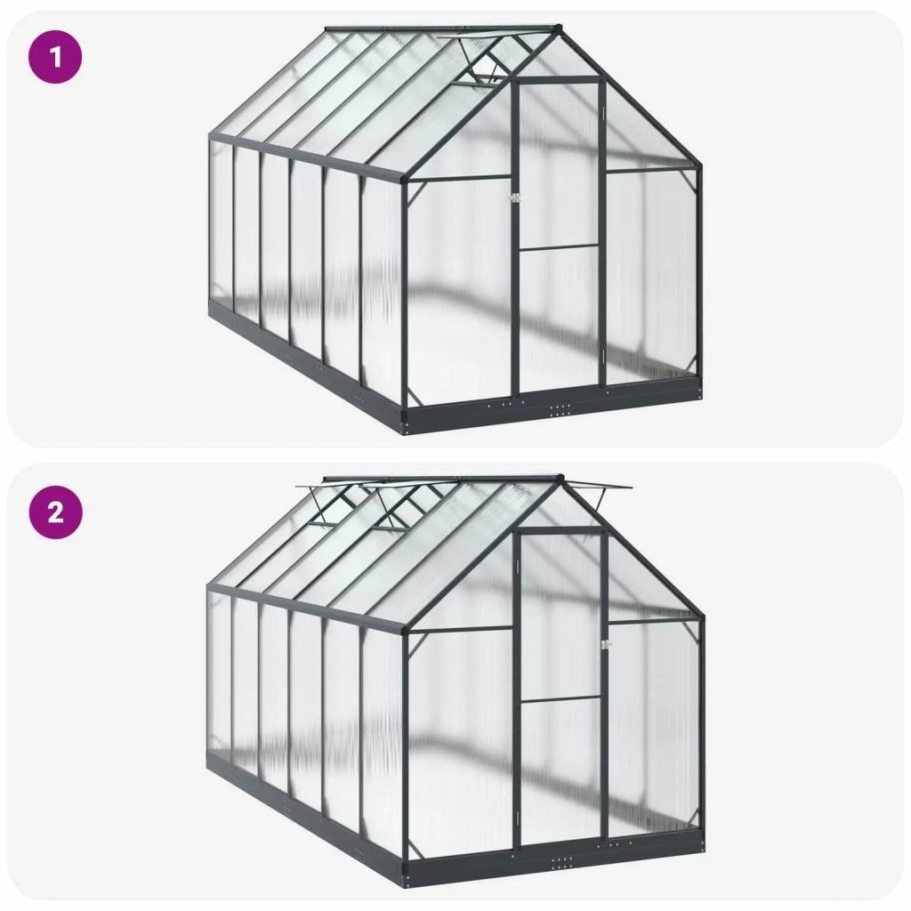 Serra da Giardino con porta Antracite 183,5 x 363,5 x 207 cm 3433044