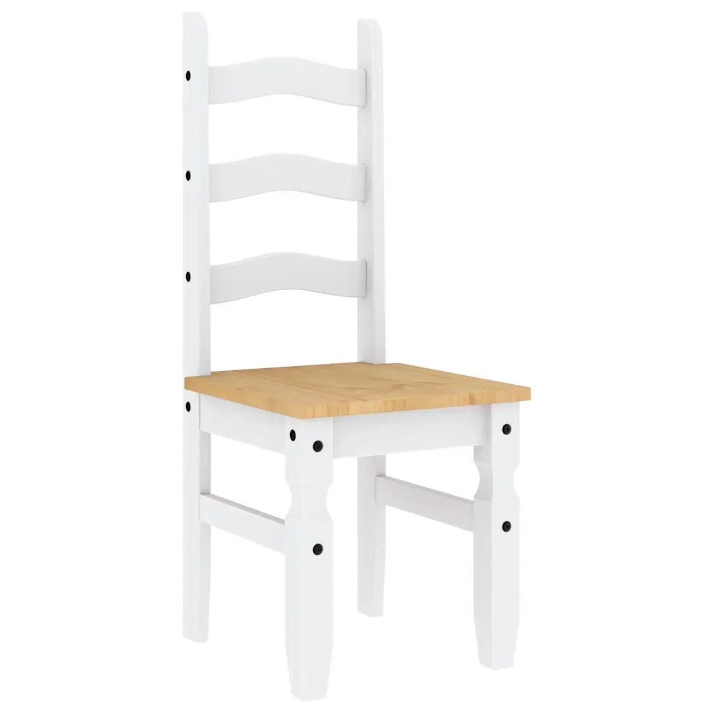 Set da Pranzo 7 pz PANAMA Bianco in Legno Massello di Pino 3345214