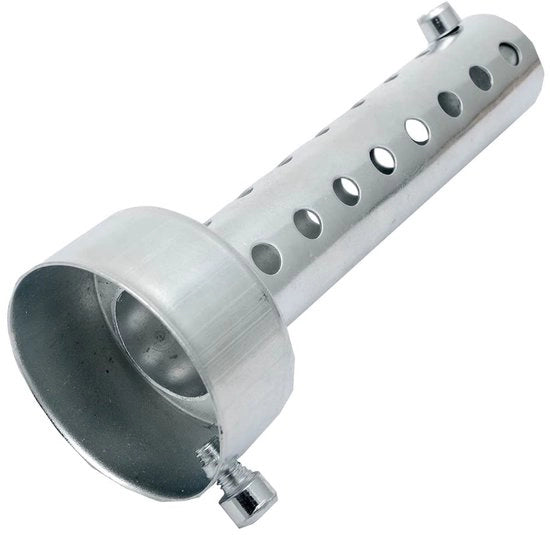 Demperslang Universale Einddemper 45 mm per Motor Uscita - Silenziosa - Rimovibile - Montaggio Facile - Argento/Nero - Silenziatore di Scarico