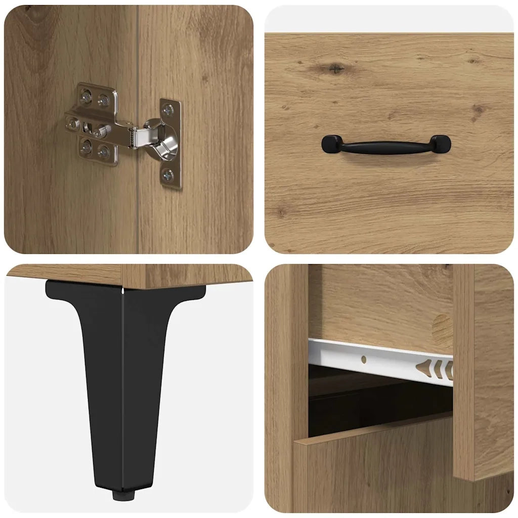 Credenza-Buffet-Armadio da cucina Rovere artigianale 69,5 x 34 x 90 cm Legno multistrato 863143