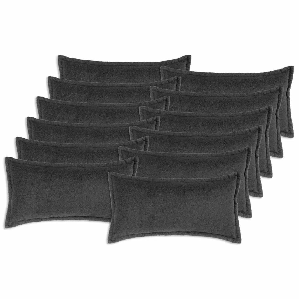 Federa 12 pz HOUTEN Grigio Scuro 40 x 80 cm Bouclé 918213