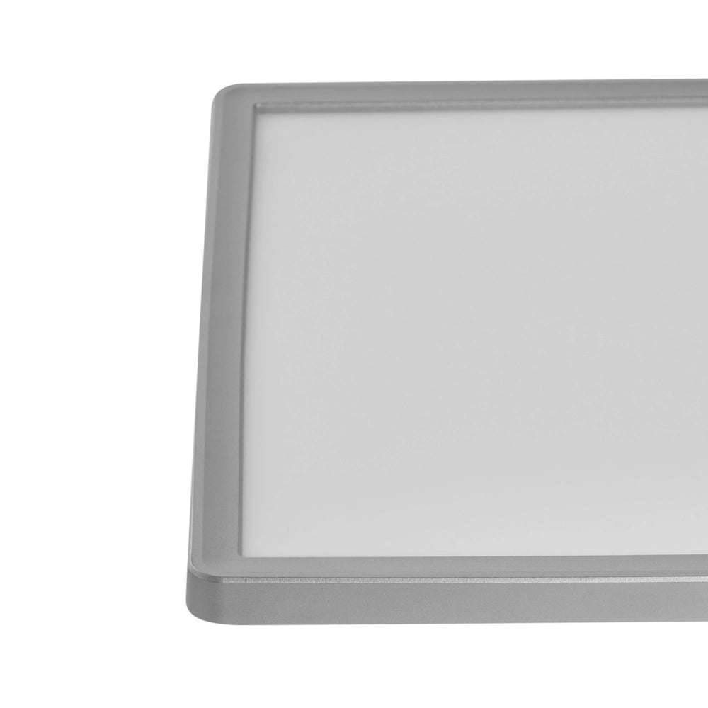 Plafoniera LED Argento in Materiale Sintetico Quadrata 30 cm Pannello Luminoso LED a Filo Soffitto con Telecomando