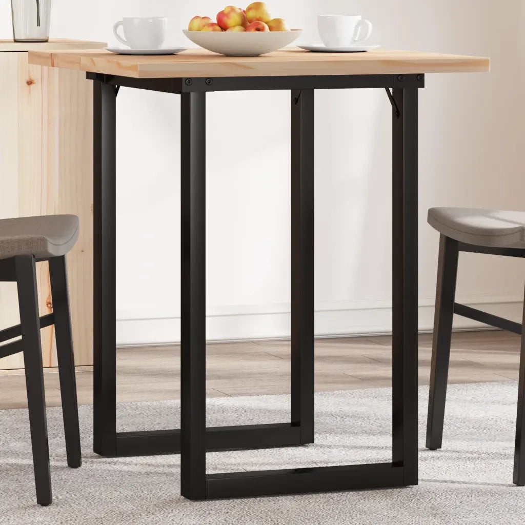 Tavolo da Pranzo Telaio a O 70x70x75,5 cm Legno Pino e Acciaio