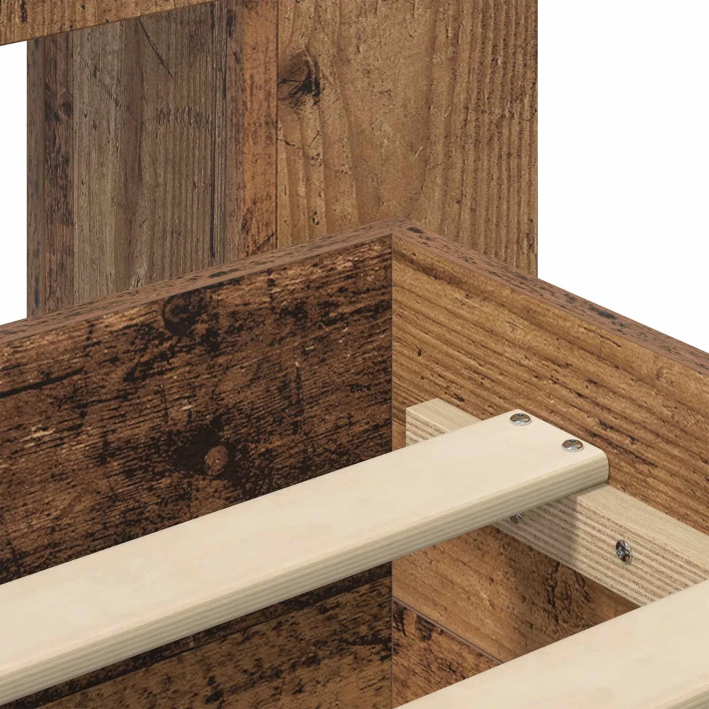 Telaio del letto con storage Legno antico 90 x 190 cm