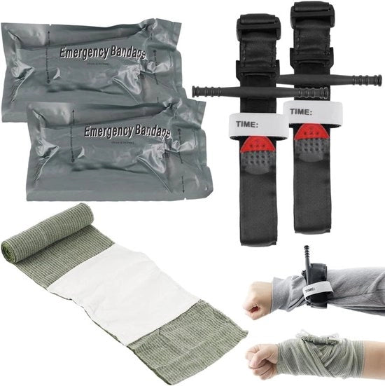 Tourniquet 4-in-1 per ferite - 950 mm tourniquet CAT + 15 cm tourniquet per ferite - Wondcura per emergenze - Pronto soccorso per attività all'aperto - Adatto per camminare, arrampicare, sport, arrampicata su roccia, campeggiare