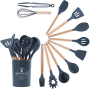Set di accessori da cucina in silicone da 12 pezzi - Resistente al calore, non aderente e idoneo per lavastoviglie - Incluso set di utensili da cucina vari.