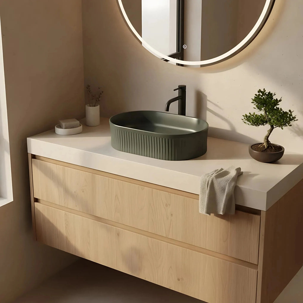 Lavabo Da Appoggio Rea Vanda Olive Matt