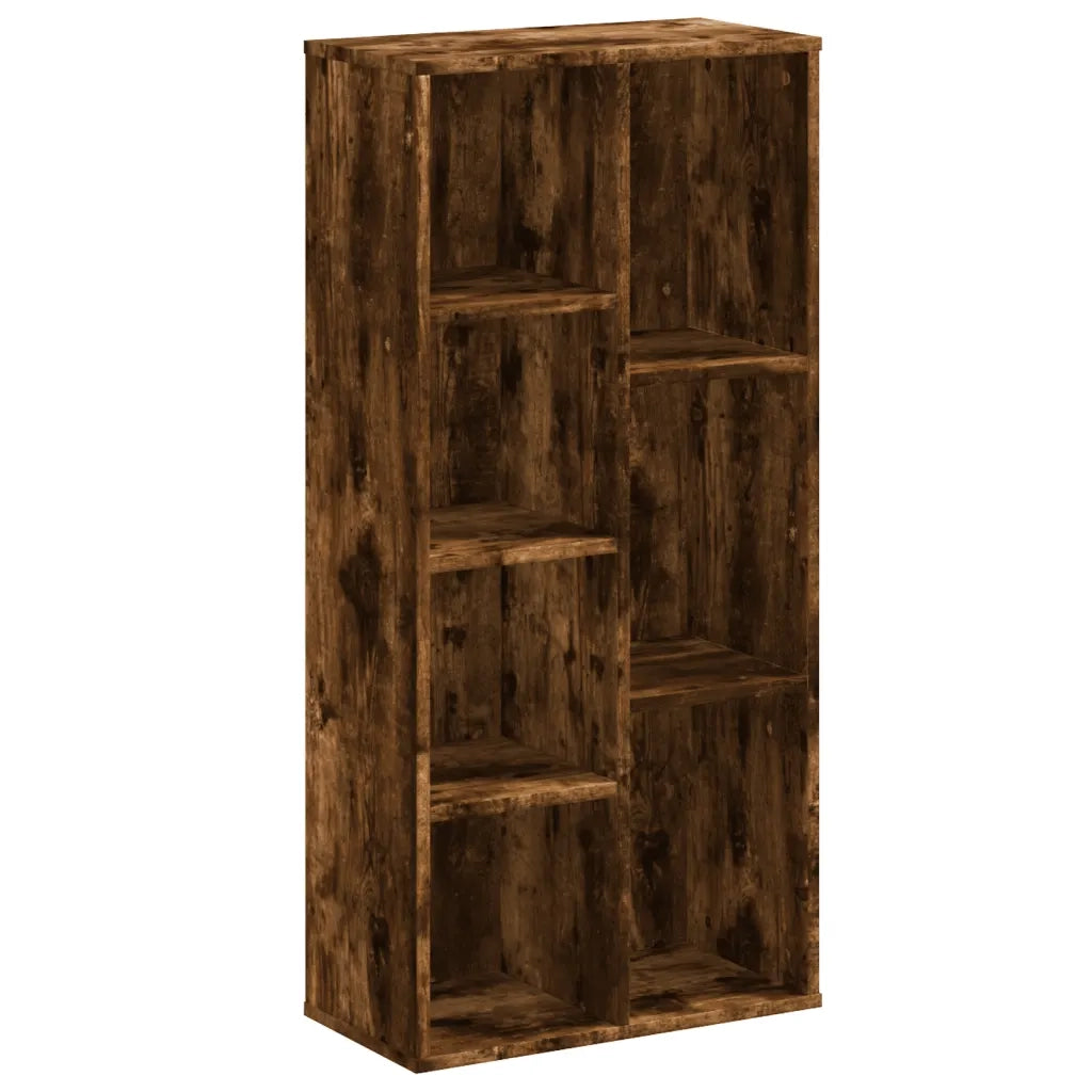 Libreria-Scaffale per Libri-Mobile di Stoccaggio Rovere Fumo 50x25x105 cm in Legno Multistrato