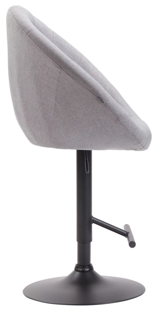 Sgabello da bar London V2 in tessuto grigio,nero