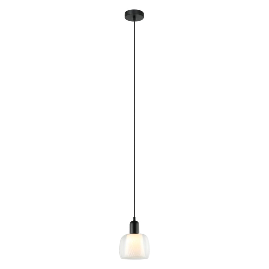 Lampada a sospensione Italux Lamezia nera Ø16 E27 1 luce