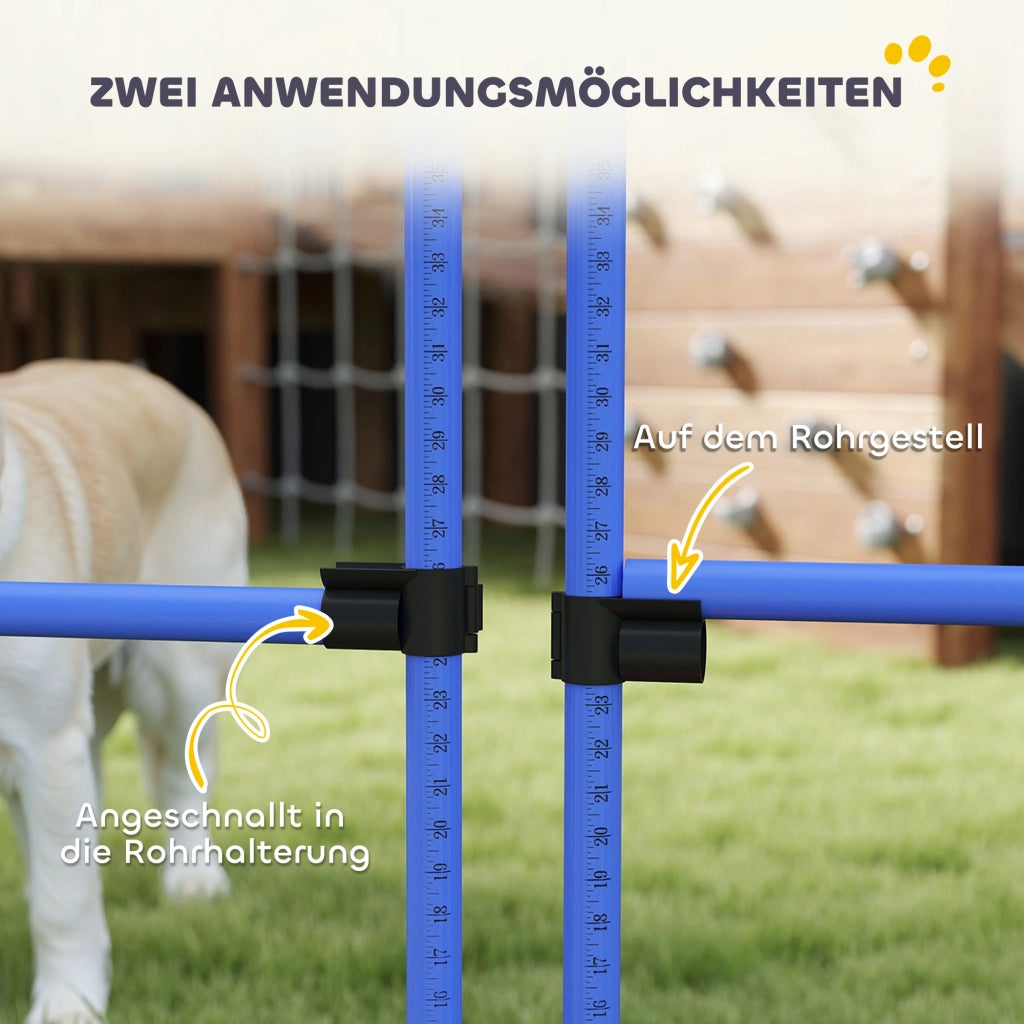 Set Agility per Cani 4 Pezzi ¨C Xylo ¨C con 4 Ostacoli e Borsa da Trasporto, Blu