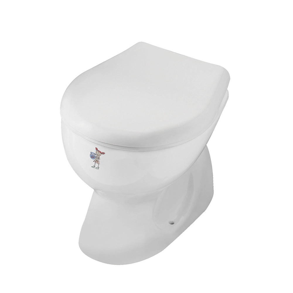 Copriwc per bambini bianco con cerniere uniblock regolabili e kit paracolpi
