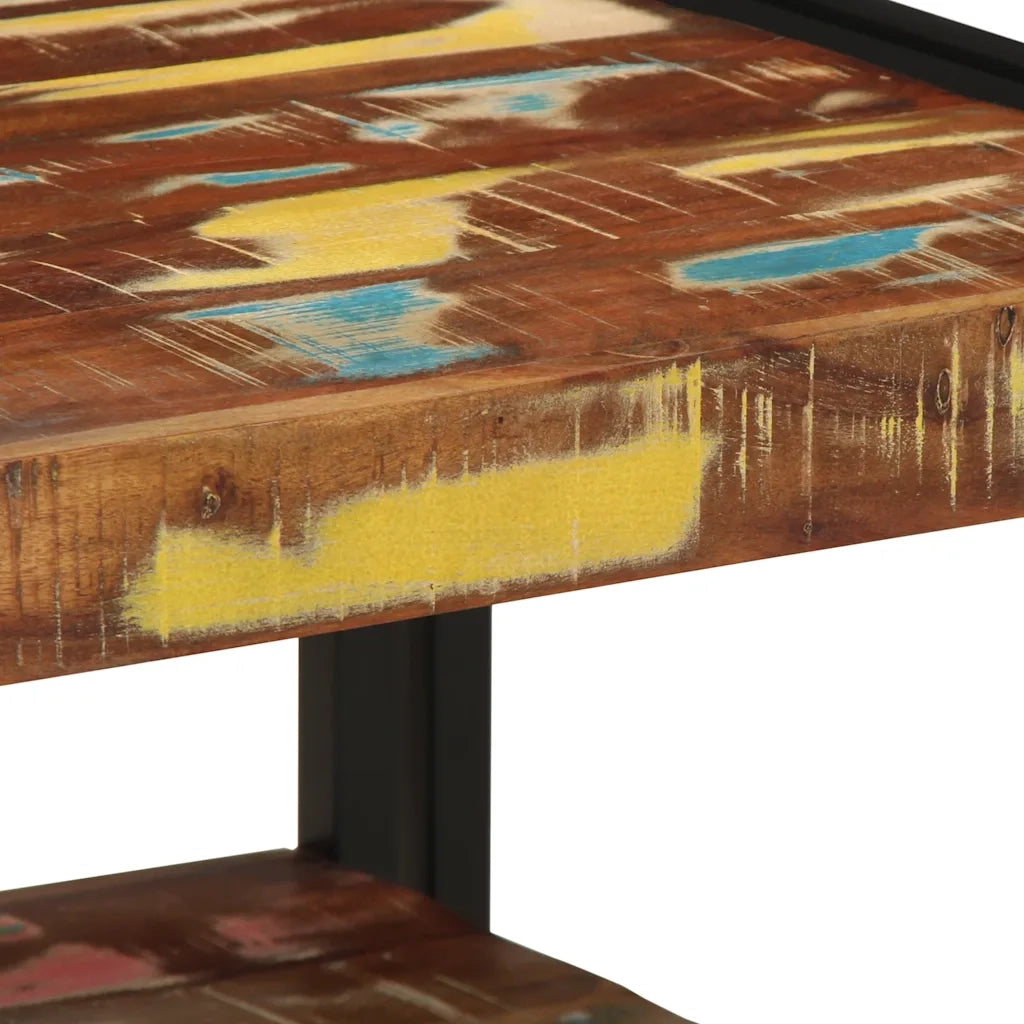 Tavolino Salotto Multicolore 50x50x38cm Legno Massello Recupero 4102723