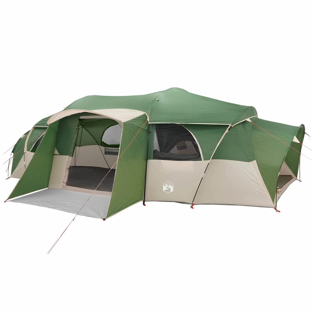 Tenda familiare con telo da pioggia resistente all'acqua Verde