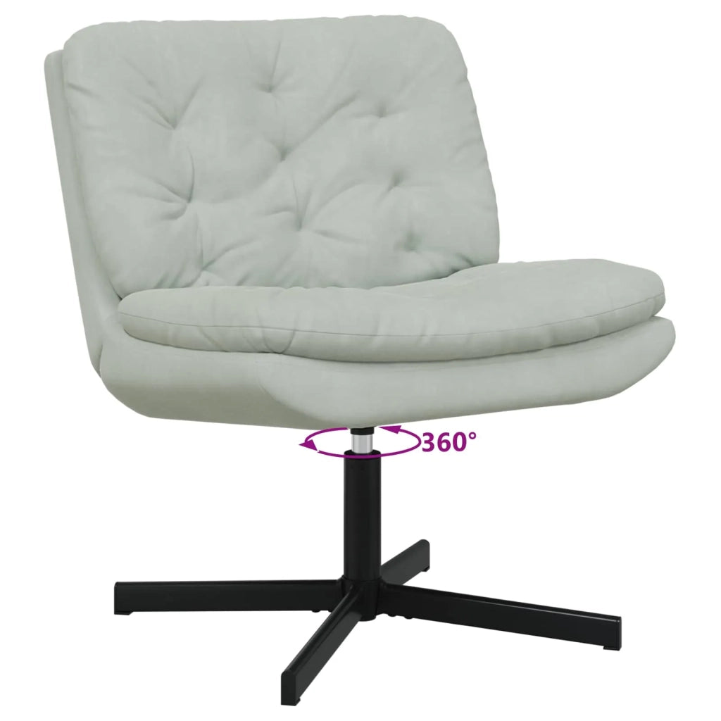Poltrona Relax con Base-Poltroncina Girevole Grigio chiaro 63 x 75 x 76 cm