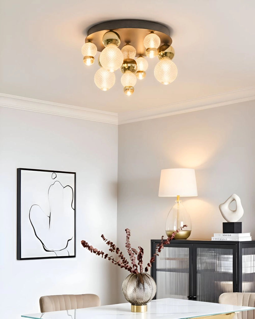 Lampada da parete a LED con paralume in vetro dorato e base in metallo, stile glamour, luce d'atmosfera, soggiorno, camera da letto